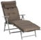 Outsunny Sonnenliege klappbar Strandliege mit Kopfkissen Sitzkissen Liegestuhl mit 7-Fach verstellbare Rückenlehne Gartenliege Relaxliege bis 165 kg belastbar, für Garten Urlaub Outdoor, Braun