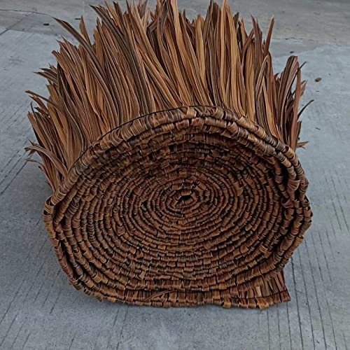 Xzhan Paja de Simulación Hojas de Palma Paja de Simulación Paja Decorativa de Techo de Paja de Paja Artificial de Fiesta Tiki de Verano marrón de Paja de Palma(Size:0.5 * 5m)