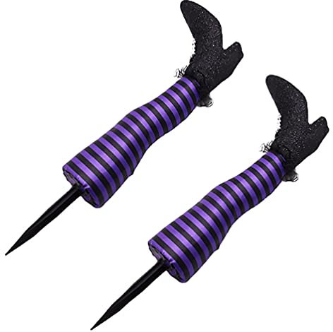 TOYANDONA Halloween- Hexenbein 2 Stück 18. 5 Halloween- Böse Hexenbeine mit Pfählen Halloween- Hexen- Requisitendekoration Halloween- Dekoration für Den Außenbereich Rasen Hof Und Terrasse