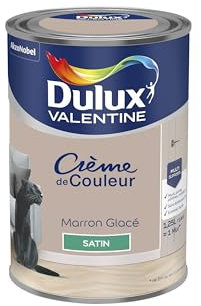 Dulux Valentine Crème de Couleur - Peinture multi-supports intérieure - Satin Marron Glacé 1,25 L