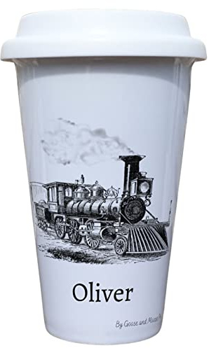 Train Vehicle Travel Mug Personalised - Gift for Train Owners & Lover - Personalised Vehicle Thermal Ceramic Insulated Travel Mug