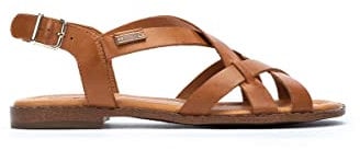 Pikolinos Flache Sandalen in Leder ALGAR für Frauen Farbe Brandy