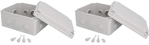 Unitec Aufputz-Abzweigkasten, Abzweigdose, Installationsgehäuse, 175 x 151 x 95 mm, Spritzwasser- und Staubschutz nach IP65, schraubbarer Deckel, 2er Pack (weiß)