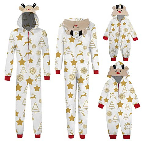 Surttan Set Di Pigiami Natalizi Pigiami Abbinati Coppia Fidanzati Pigiama Intero Bambino Merry Christmas Onesie Pigiama Invernale Pigiama Natale Renna Natalizia Pigiama Pile Donna Invernale Caldo
