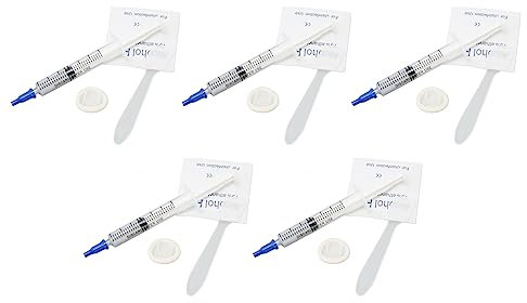 DAUZ Pasta Termoconduttiva, Pasta Termica Ampiamente Utilizzata, 5 Pezzi, Forte Adesivo, 3,2 W/m.k (2,5 ml, 0,11 Once)
