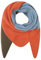 stylx Damen Schal XXL Dreieck Schal flauschig schal-tuch damen dicker dreieckstuch groß Wolle 3 FARBIG Farben kuschelig (blau/orange)