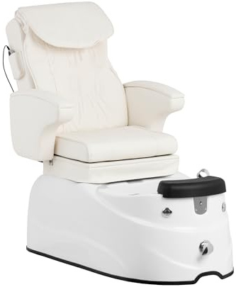 Physa Phy_PSC_01 Fußpflegestuhl elektrisch mit Fußwanne 105 W 150 kg weiß Rückenmassage Kosmetikliege elektrischer Fußpflegestuhl Pedikürestuhl Stuhl für Fußpflege