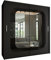 FURNITUREWAVE Minosa Sliding Mirror Doors Wardrobe For Modern Bedroom Furniture Cupboard with Space Saving Shelves and Hanging Rails (Black/Black, 203cm)
