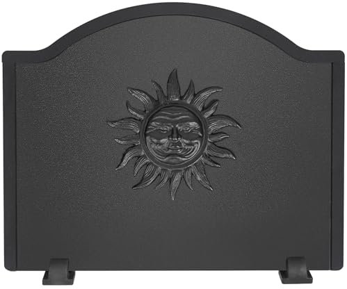 Permade Kaminrückwände für Kamin Eisenkamin mit Füßen, Sonnenkamin Wärmereflektor, hitzebeständiges Material mit dekorativem Design für Kaminwandschutz (57,1 cm)