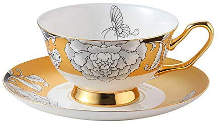 JKJZSALJ Set di Tazze da tè E Piattino in Ceramica per caffè Tazze da caffè Moderne in Porcellana Elegante Colazione Tazza da tè in Pino Tazza per Bevande Bevande Molto Adatte