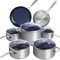 Nuwave Batterie de Cuisine 12 Pièces – Antiadhésif Céramique Duralon Blue, Poêles, Casseroles, Faitout, Sauteuse Profonde, Compatible Induction, Sans PFAS, Avec Couvercles