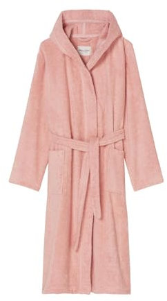 Marc O'Polo Peignoir Timeless pour femme, 100 % coton éponge bio, uni, Poudre de rose., L
