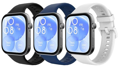 TiMOVO Bracelets de Sport Compatibles avec Huawei Watch Fit 3, Bracelet de Sport en Silicone Souple pour Hommes et Femmes, Bracelets de Montre de Remplacement Réglables pour Huawei Watch Fit 3