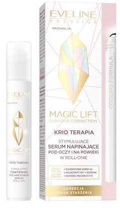 Eveline Cosmetics Magic Lift Augen- & Lidserum mit Diamant-Essenz und Koffein - Sofortige Straffung & Glättung Roll-On 30ml