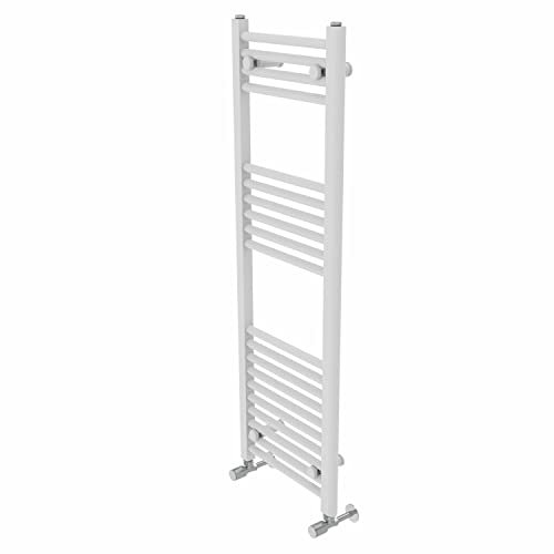 Warmehaus Contemporary Straight Bathroom Ladder Radiator Heated Towel Rail 1200 x 400mm Towel Warmer Central Heating White