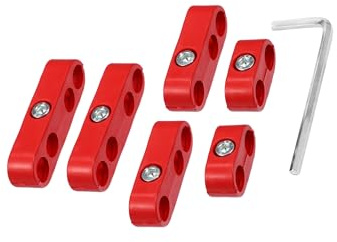 Partuto 1 Set 7mm-8mm Car Spark Plug Wire Separator Looms Divider Clamp Red Replacement