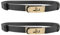GUTERTOP 2 Stück Klassisch Einfarbig Gürtel Damen Schmal, Verstellbarer Belt Women, Keyri Schmaler Taillengürtel für Damen Ledergürtel für Kleider Geschenke für Frauen Schwarz