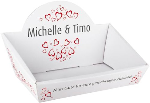 Geschenkkorb zur Hochzeit mit Personalisierung zum Befüllen (Herzen, 42,5 cm x 24 cm x 28 cm (B/H/T))