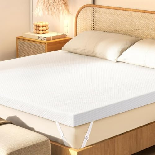 VIPfree Matratzenauflage aus Memory-Schaum, 7,6 cm, Queen-Size-Größe, 5,1 cm, kühlende Eierkiste, Gel-Memory-Schaum plus 2,5 cm Daunen