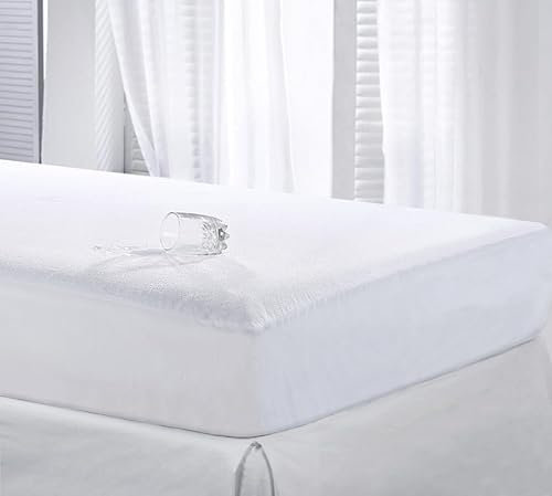 DTEX HOMES Frottee-Matratzenschoner, 15 cm, Stretchrock, atmungsaktiv, Spannbetttuch, geräuscharm, Matratzenschoner, antiallergen, Kinderbett (70 x 140 cm)