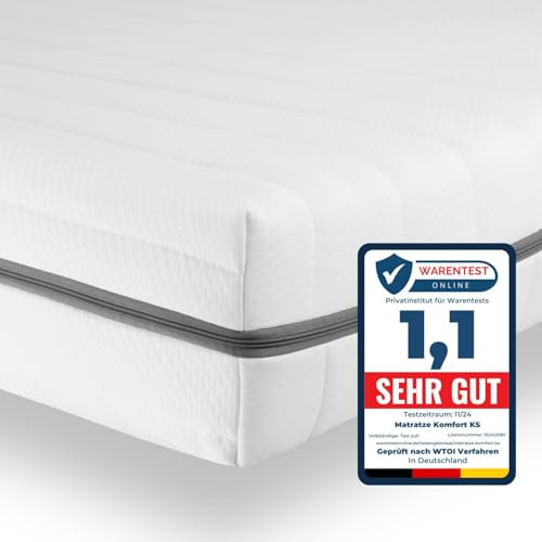 Sleepneo Matratze 100x190 - Ergonomische Kaltschaummatratze - 7 Zonen Matratze - Matratze H2 H3 - Oeko TEX Zertifiziert - Waschbarer Bezug - 2in1 Matratzen Härtegrad - atmungsaktiv - Höhe 15 cm