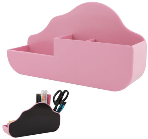 KITANIS Magnetischer Stifthalter, 3 Fächer, magnetisch, trocken abwischbar, extra starker Magnet-Aufbewahrung, Marker, Stifte-Organizer für Kühlschrank, Whiteboard, Spind-Zubehör (Wolken-Stil)