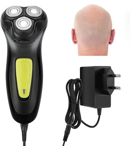 Glatzen Rasierer Herren Elektrisch, Leistungsstarker 12V-Motor 10000 RPM Elektrorasierer Herren, Professioneller Kabel Rasierer Herren mit Einziehbarer Bartschneider, für kahle Männer entworfen