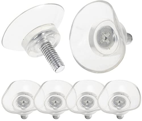 ANDRESLAD Ventosa De Pvc Anticolisión Transparente 6 Piezas (6x13 Cm) Con Tornillos, Base De Goma Resistente, Para Muebles y Vidrio, Uso Multiusos Hogar y Decoración