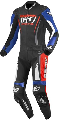 BERIK Absolute GP2 Tuta in pelle da moto a due pezzi, nero/blu/bianco/rosso, 48