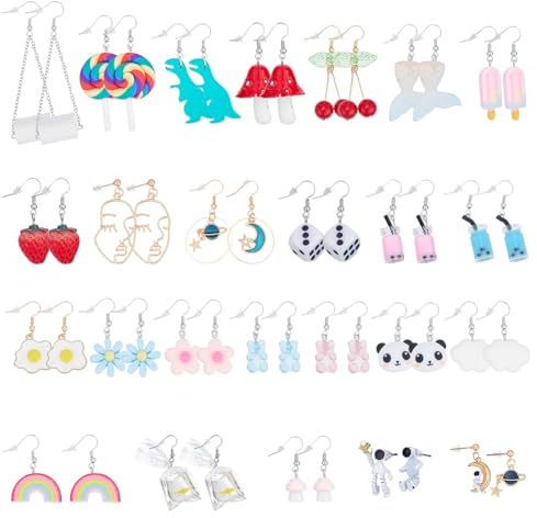 UNICRAFTALE Bunte Acryl Ohrhaken Süße Sommer Ohrringe Lutscher Blumenohren Für Frauen Lustige Baumelnde Ohrringe Blaue Bärenwolken Ohrhaken Für Frauen Sommergeschenke