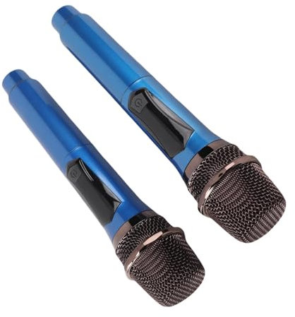 XUXHOU Wireless Microphone Strong Signal LED Portable Microphone for TV -Home Conference, Suitable for 6.35 Mm 3.5 Mm Interface Equipment (Blue)