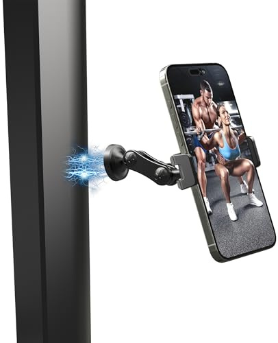 HAOWYYUU Handyhalterung Magnet, Magnetische Handy Halterung für Fitnessstudio, Magnetic Phone Holder 360° Verstellbare, Schwarz