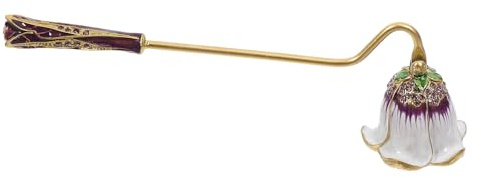 Veemoon Kerzenlöscher Zinklegierung mit Strasssteinen Vintage Dochtlöscher für Zuhause Sichere Flammenlöschung für Kerzen in Tiefen Gläsern Praktisches Aromatherapie Zubehör
