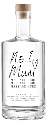 Secret Bottle Shop Personalised No.1 Mum Engraved Gin 70cl