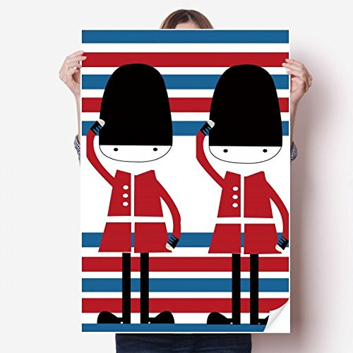DIYthinker Colorful Soldier Uk Landmark Flag Vinyl Wall Sticker Poster Mural Wallpaper Room Decal 80X55Cm