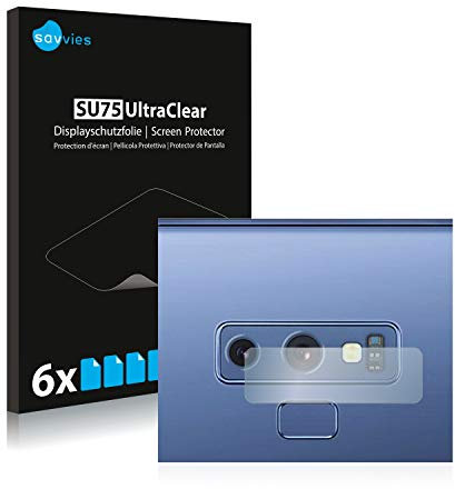 savvies Protector Pantalla para Samsung Galaxy Note 9 (SÓLO Cámara) (6 Unidades) Película Ultra Transparente