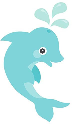 Samunshi® Süßer Delfin Aufkleber Sticker Autoaufkleber Scheibenaufkleber - 4,8x8cm mehrfarbig