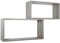 MODULARREDO | BIS RETTANGOLO BISLUNGO Set di 2 Mensole da Muro, Pensile Bagno, Mensola da Parete, Scaffale da Parete, Rovere Grigio Nuovo, 70x35 p20 cm e 60x30 p20 cm - Made in Italy
