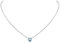 Suplight Damen Halskette 925 Silber Herzkette mit synthetische Aquamarin Geburtsstein März hellblau Zirkonia Anhänger Minimalist Mondstein Kette 40+5cm/1,5mm Schmuck für Freundin