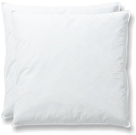 RIBECO GERMANY Federkissen Set Lara, Kopfkissen 80x80 cm weiß mit optimaler Stützkraft für den Kopf- und Nackenbereich, hergestellt aus Federn & Daunen, Made in Germany, 2er Set Daunenkissen