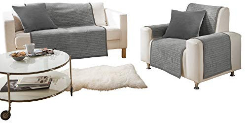 Erwin Müller Sessel- und Sofaschoner Baumwollmischung grau Größe 50x200 cm