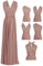 Edaydress Maxikleid, umwandelbar, für Party, Hochzeit, Brautjungfer, lange Kleider - Pink - 30/56/(XS/3XL)