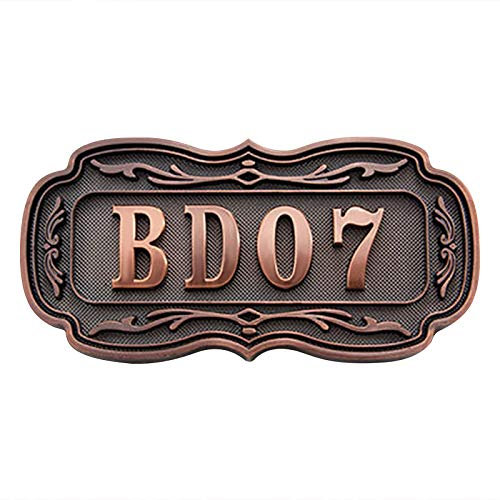Personalized Custom House 3D Numbers Plaque with Sticker, Retro House Address Door Number Plate Plaque House Sign Number Plate Self-adhesive Embossed House Number Plaque Plate