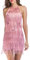 HAHAEMMA - Robe à Franges Dos Nu Style Années 1920 - Great Gatsby Cocotail - Costume de Fête Avec Support - Pour Femmes, Rose, S