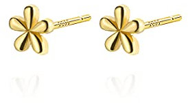 Reffeer 925 Sterling Silber Gänseblümchen Ohrringe Ohrstecker für Damen Blumen Ohrstecker Kleine Ohrringe (B-18K Gold Plated)