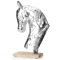 com-four® Premium Deko-Aufsteller Pferd - 20 x 32 cm Skulptur-Statue aus vernickeltem Aluminium auf Sockel aus Mangoholz - Deko-Figur zum Hinstellen - tolle Raumdeko (silberfarben - Pferd)