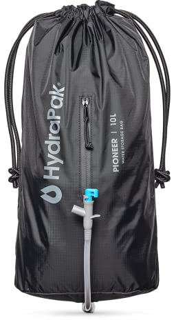 Hydrapak Pioneer – Faltbares Wasserspeicher- und Dosiersystem (6 l oder 10 l) – BPA- und PVC-freie Camping-Trinkblase/Reservoir und Hülle, schwarz