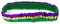 Fascia per capelli da donna per travestimenti in poliestere con paillettes verde, oro e viola 38 x 3 cm