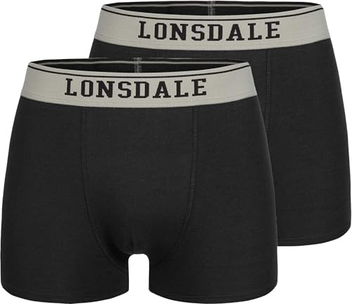 Lonsdale Herren Boxershorts Doppelpack Oxfordshire Black/Grey XXL