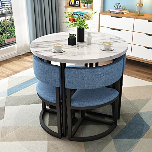 Esstisch-Set for 4 kleine runde 80-cm-Essecke for Abendessen, Frühstück, Konferenzraum, platzsparend, Büro, Apartment, Arbeitszimmer, Balkon, Küche, Kaffee, Sofa, Sitz, Restaurant, Hotellounge, Empfan